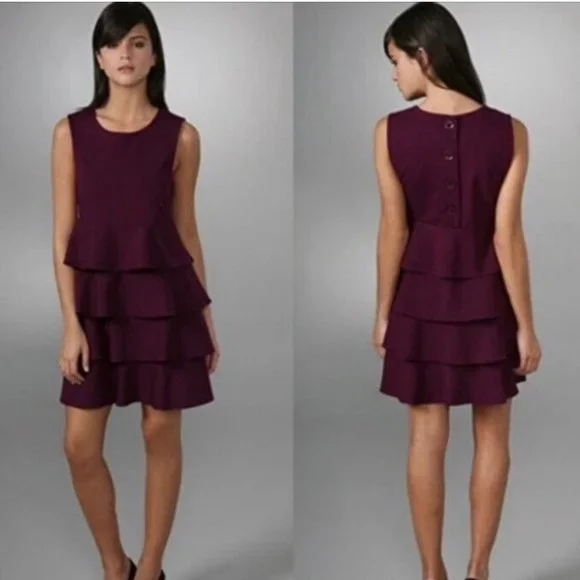 Theory Prisema Ruffle Tier Black Dress - Picture 7 of 7